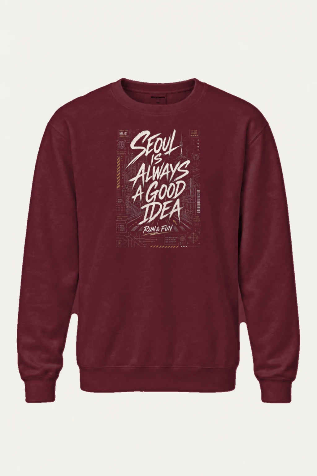 "Blueprint Script Collage" Heavy Blend Unisex Crewneck Sweatshirt | Gildan 18000