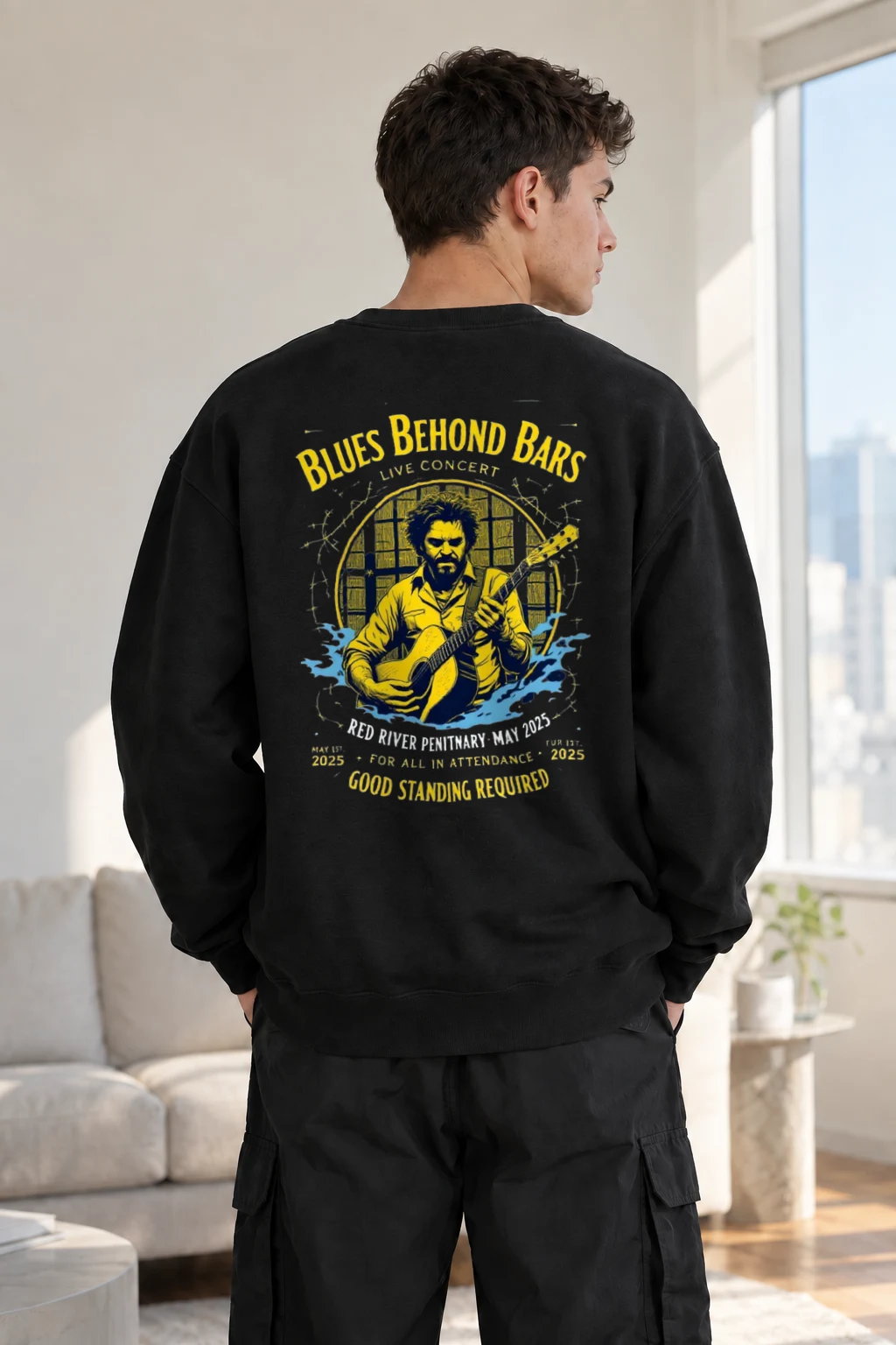 "Blues Behind Bars" Heavy Blend Unisex Crewneck Sweatshirt | Gildan 18000