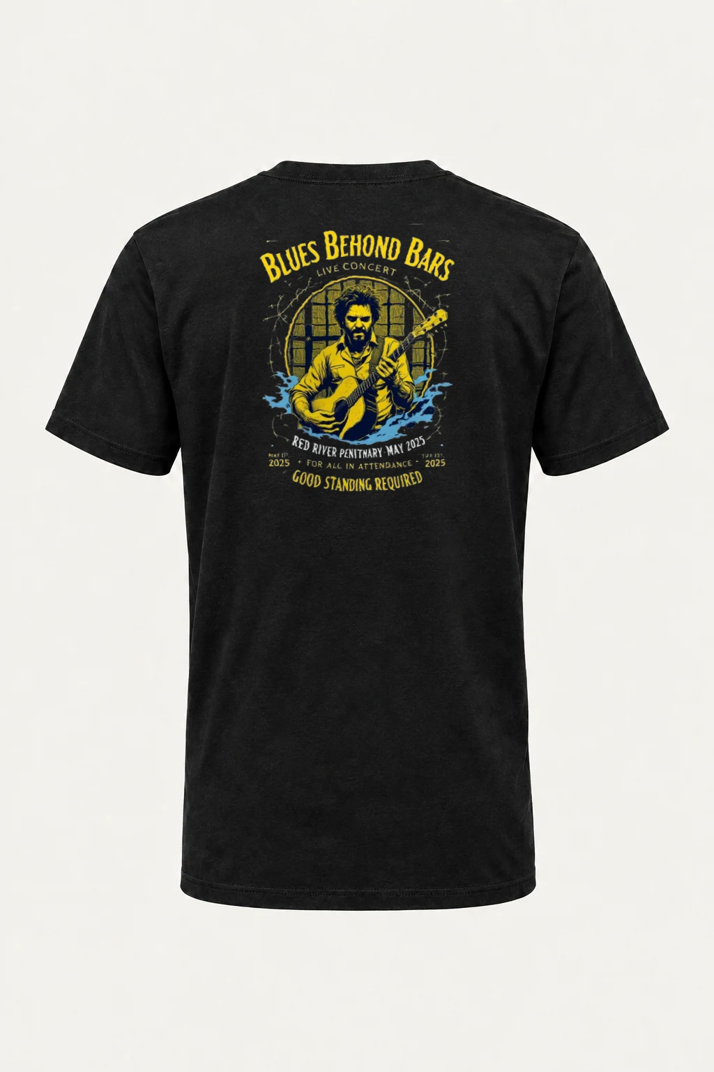 "Blues Behind Bars" Heavyweight Unisex Crewneck T-shirt | Gildan 5000
