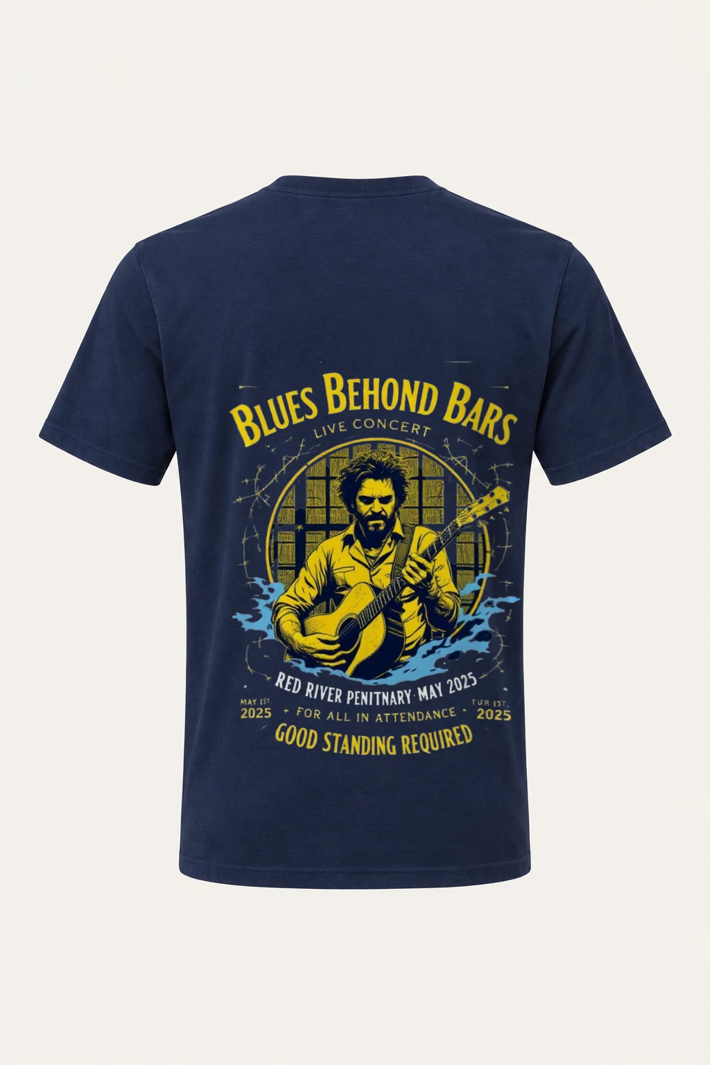 "Blues Behind Bars" Heavyweight Unisex Crewneck T-shirt | Gildan 5000