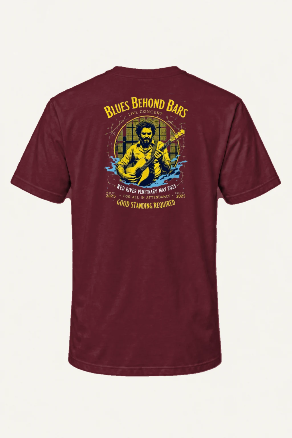 "Blues Behind Bars" Heavyweight Unisex Crewneck T-shirt | Gildan 5000
