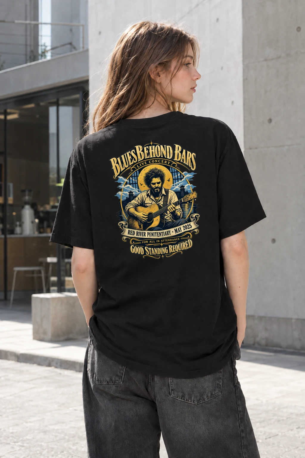 "Blues Beyond Bars" Heavyweight Unisex Crewneck T-shirt | Gildan 5000