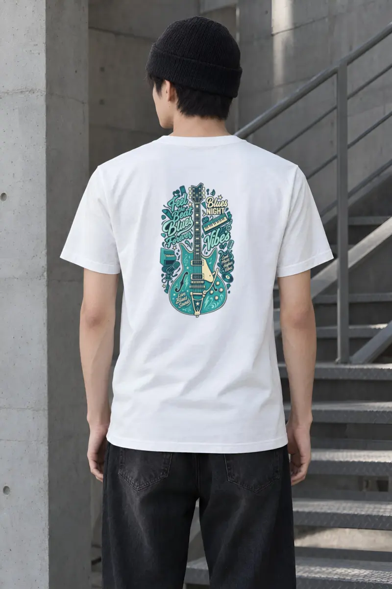 "Blues Night Vibes" Heavyweight Unisex Crewneck T-shirt