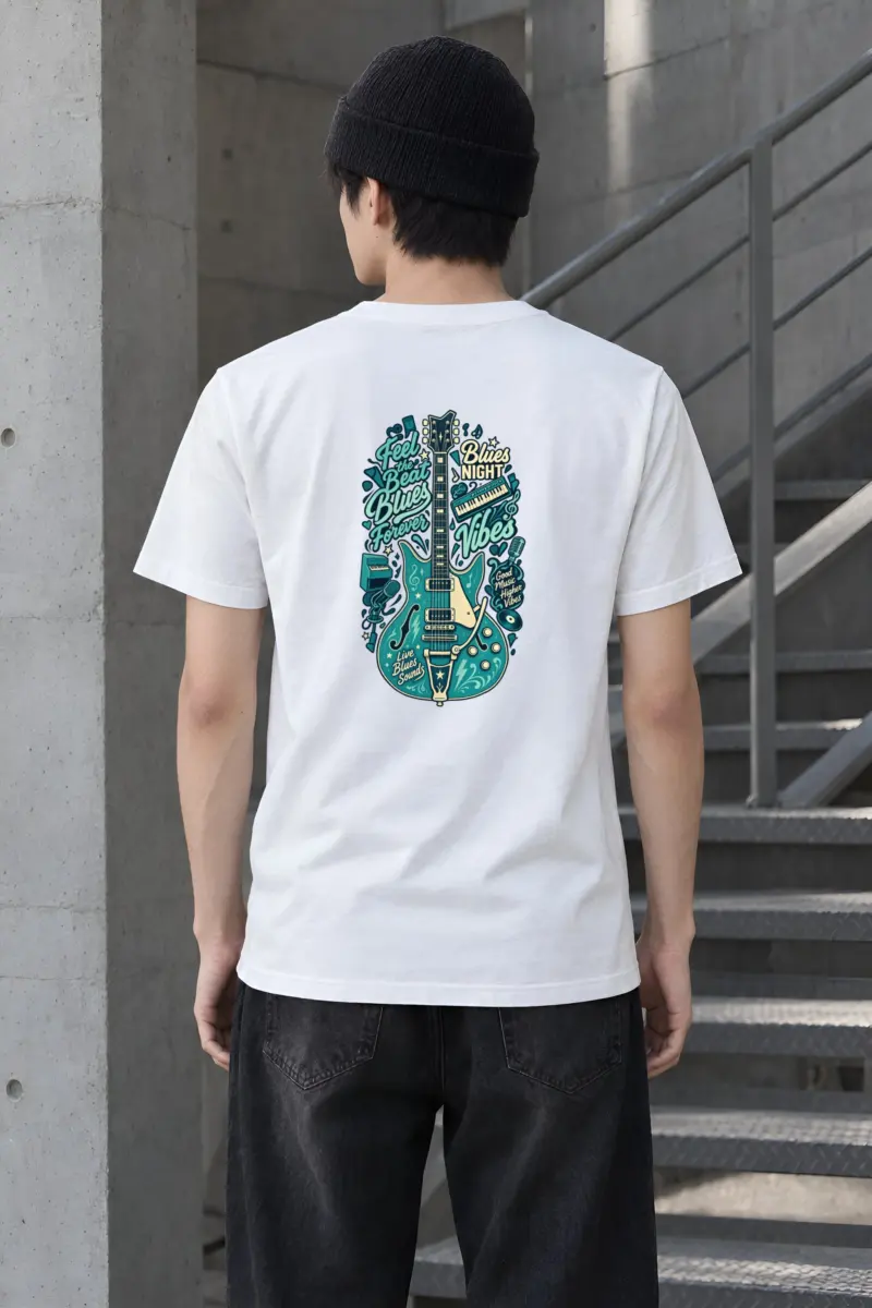 "Blues Night Vibes" Heavyweight Unisex Crewneck T-shirt