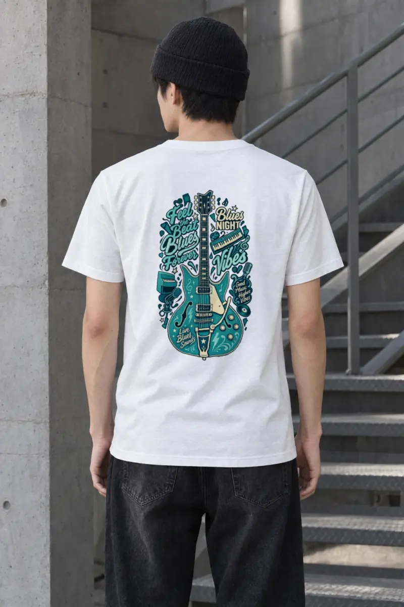 "Blues Night Vibes" Heavyweight Unisex Crewneck T-shirt