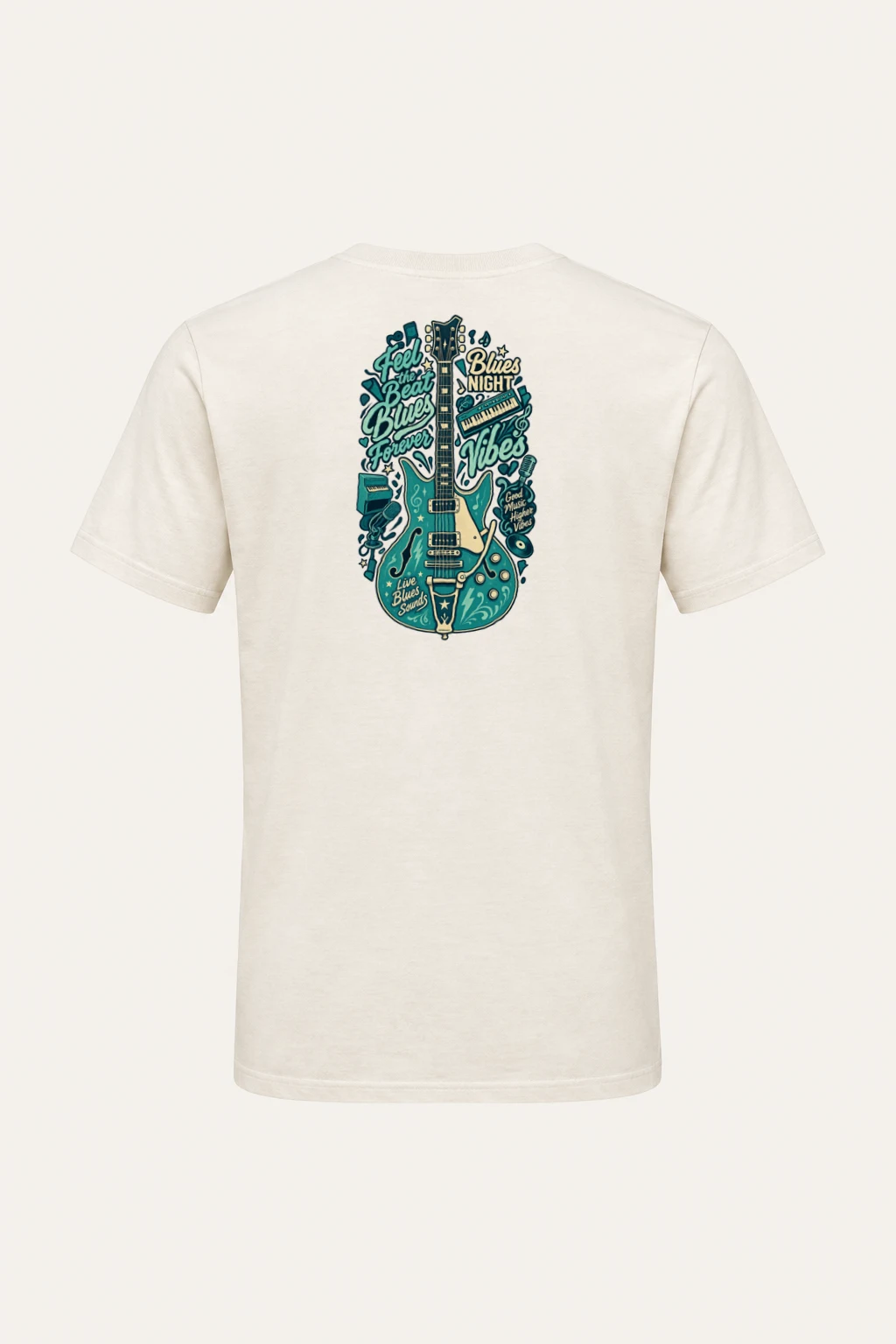 "Blues Night Vibes" Heavyweight Unisex Crewneck T-shirt | Gildan 5000
