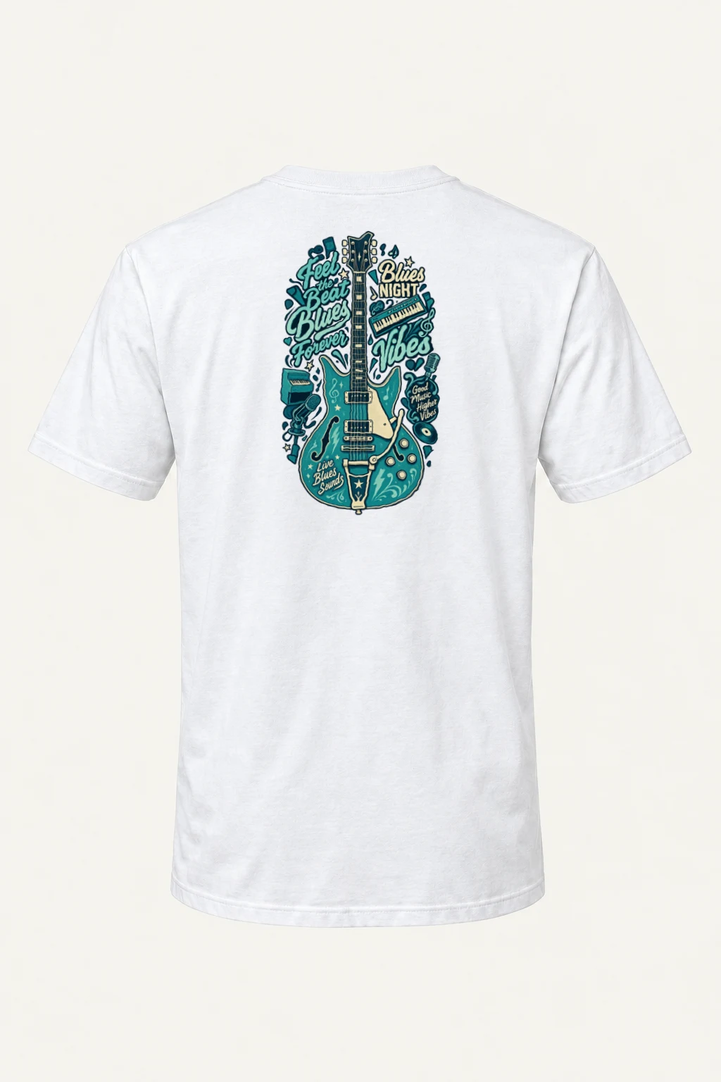 "Blues Night Vibes" Heavyweight Unisex Crewneck T-shirt | Gildan 5000