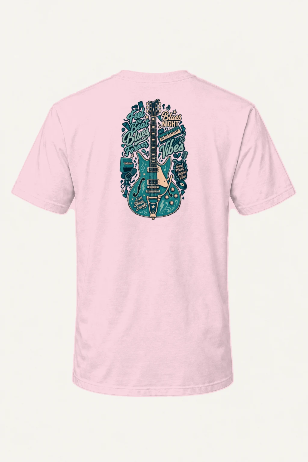 "Blues Night Vibes" Heavyweight Unisex Crewneck T-shirt | Gildan 5000