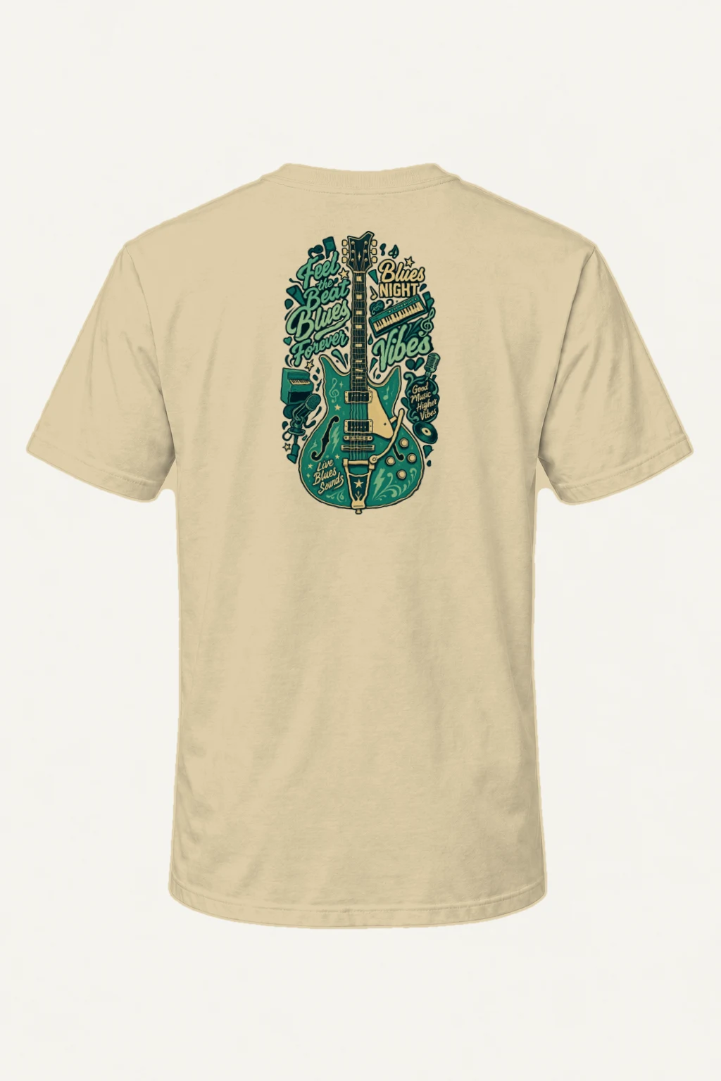 "Blues Night Vibes" Heavyweight Unisex Crewneck T-shirt | Gildan 5000