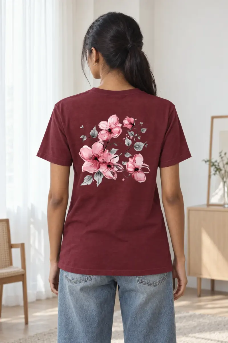 "Blush Branches" Heavyweight Unisex Crewneck T-shirt | Gildan 5000