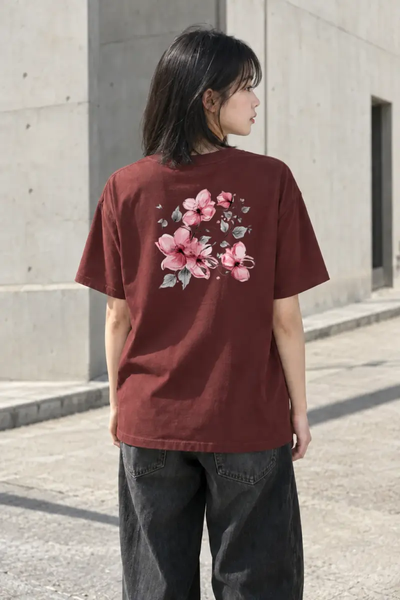 "Blush Branches" Heavyweight Unisex Crewneck T-shirt | Gildan 5000