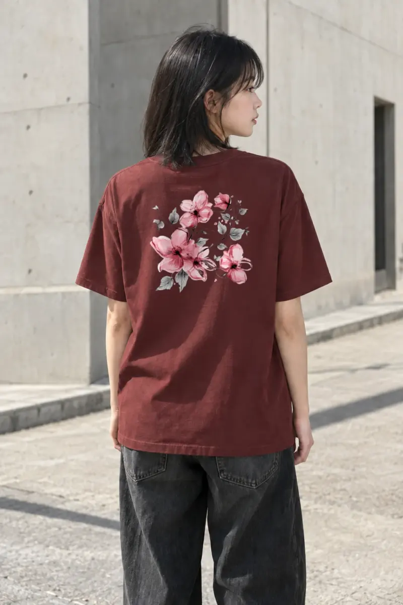 "Blush Branches" Heavyweight Unisex Crewneck T-shirt | Gildan 5000