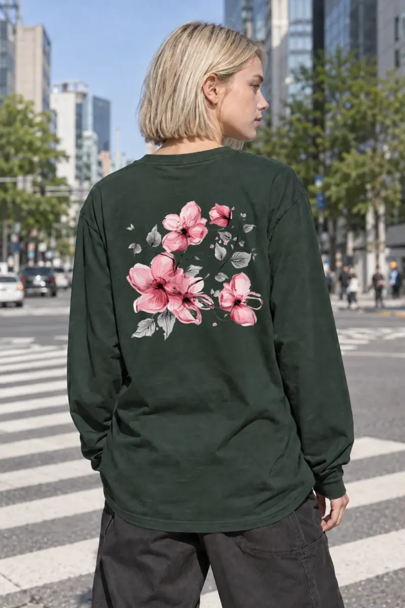 "Blush Flowering Branches" Unisex Longsleeve T-shirt | Gildan 2400