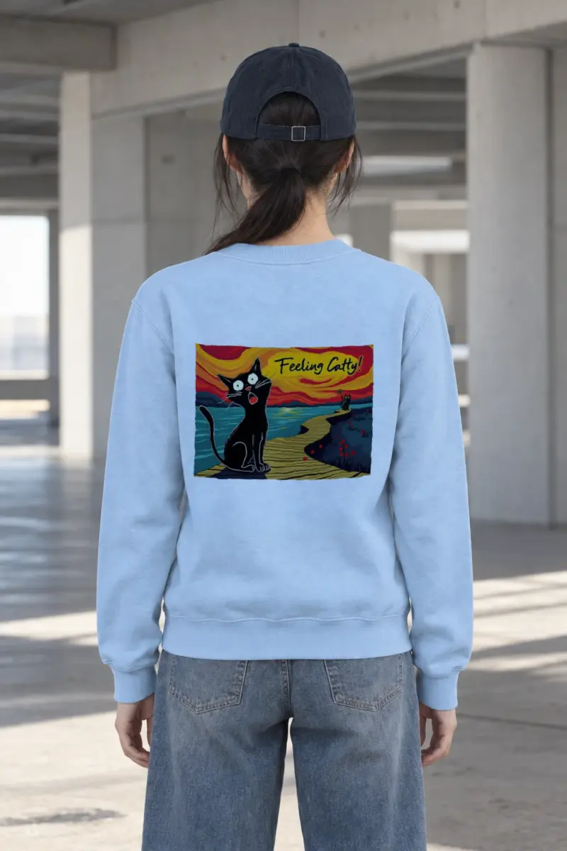 "Boardwalk Black Cat" Heavy Blend Unisex Crewneck Sweatshirt