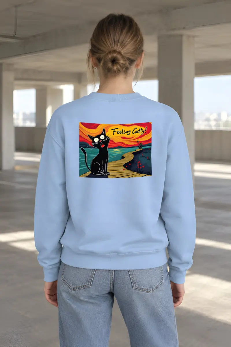 "Boardwalk Black Cat" Heavy Blend Unisex Crewneck Sweatshirt