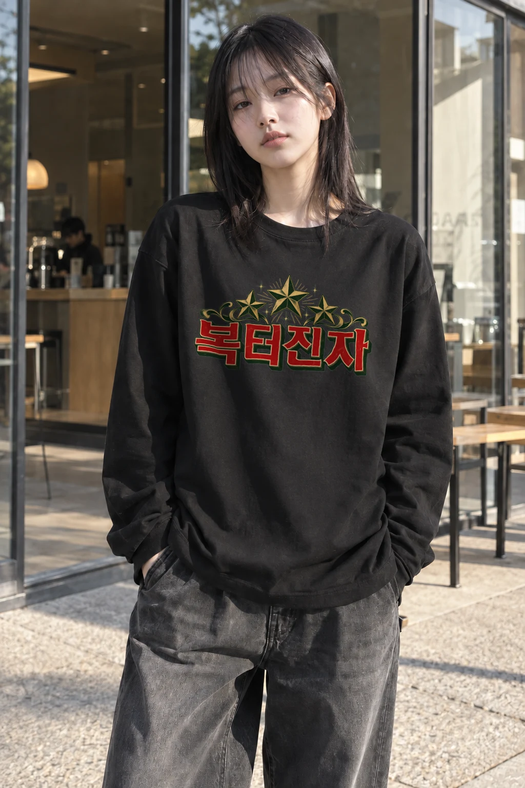 "Bokdeongi Stars" Unisex Longsleeve T-shirt | Gildan 2400