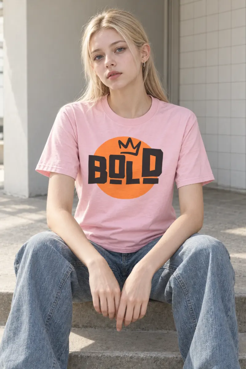 "Bold Crown Graffiti" Heavyweight Unisex Crewneck T-shirt