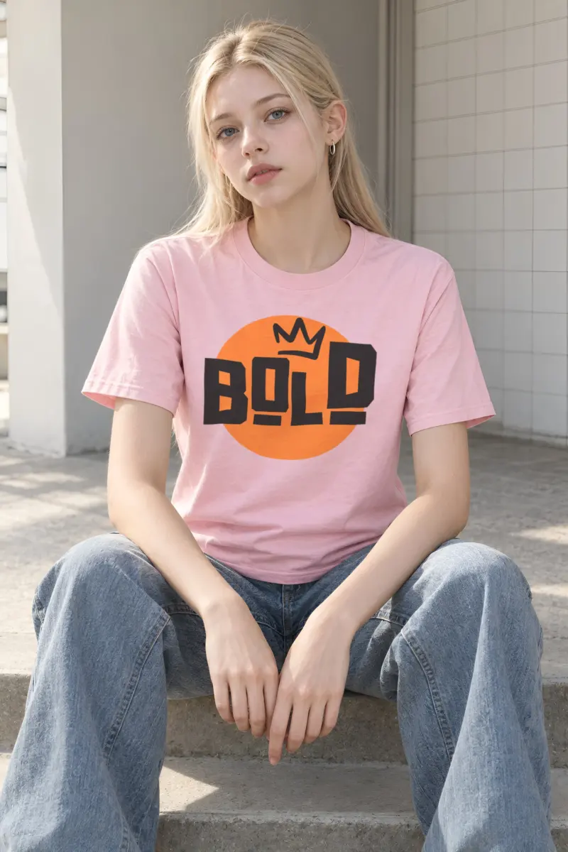 "Bold Crown Graffiti" Heavyweight Unisex Crewneck T-shirt