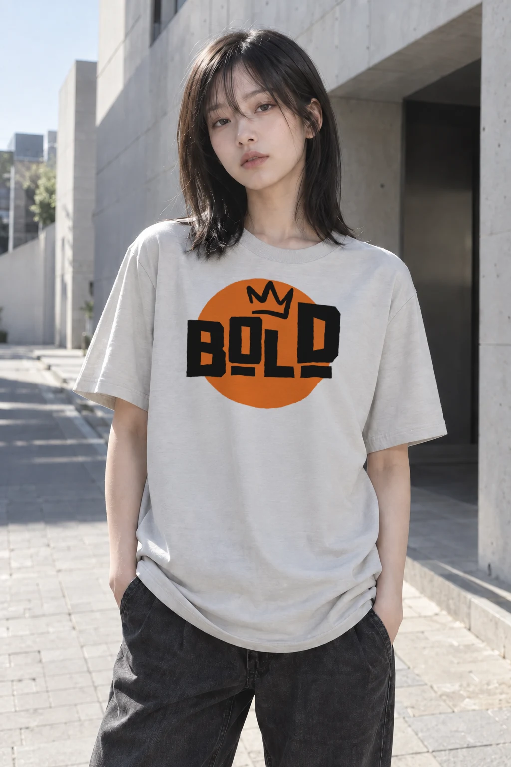 "Bold Crown Graffiti" Heavyweight Unisex Crewneck T-shirt | Gildan 5000