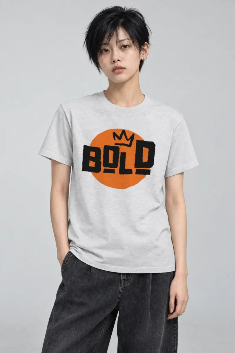 "Bold Crown Graffiti" Heavyweight Unisex Crewneck T-shirt
