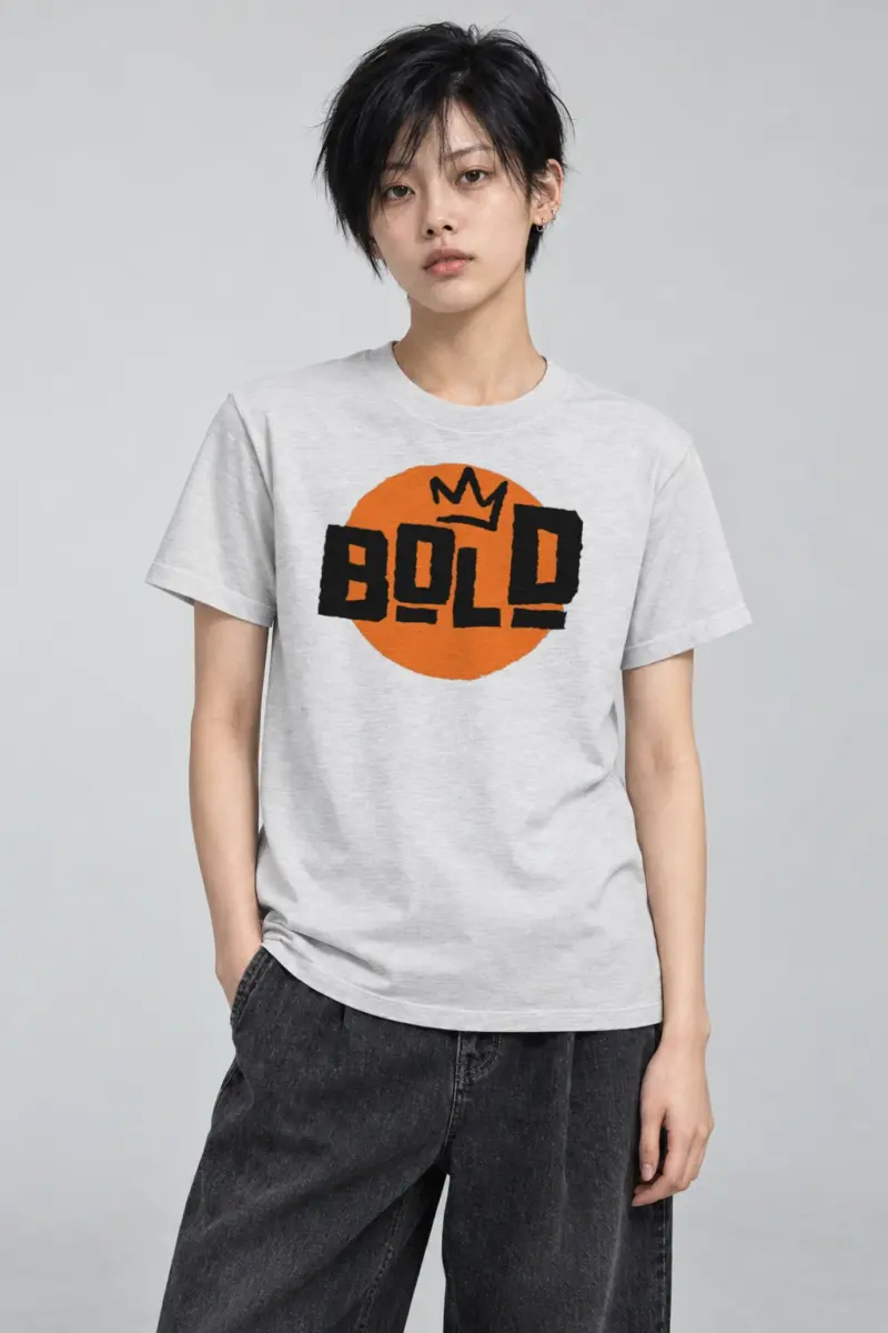 "Bold Crown Graffiti" Heavyweight Unisex Crewneck T-shirt