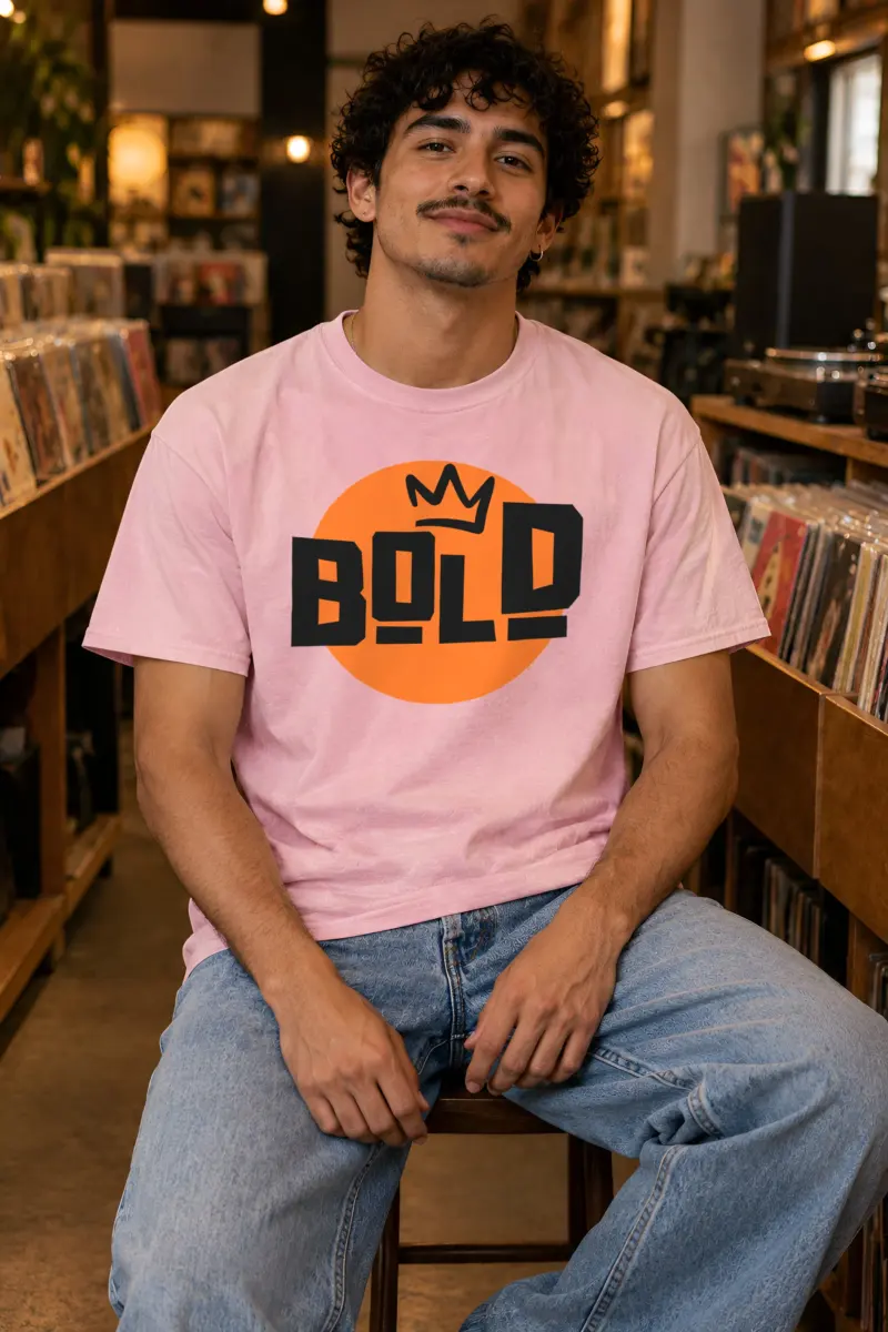 "Bold Crown Graffiti" Heavyweight Unisex Crewneck T-shirt