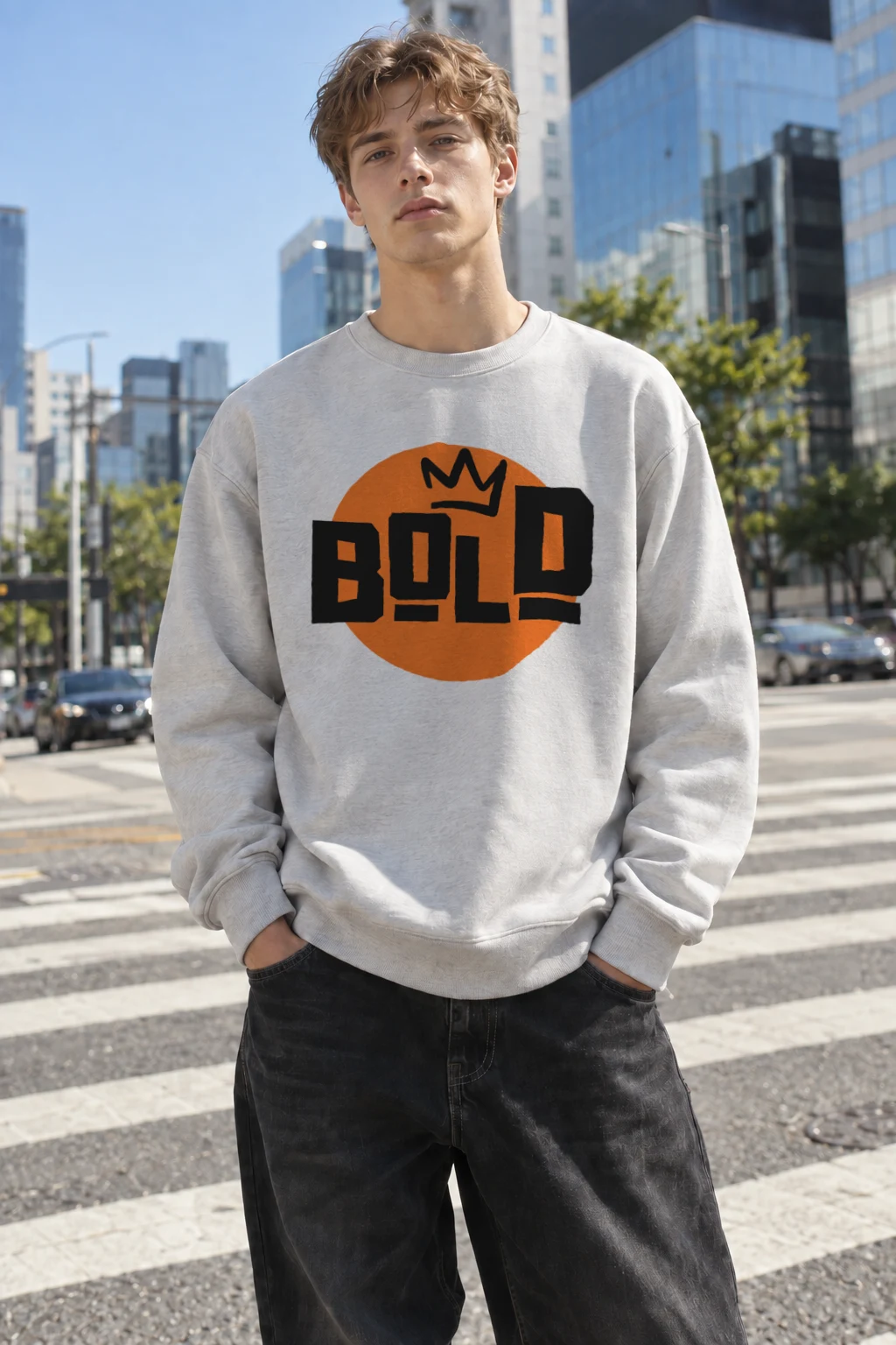 "Bold Crown" Heavy Blend Unisex Crewneck Sweatshirt | Gildan 18000
