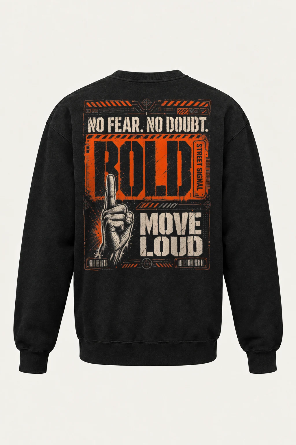 "Bold Street Signal" Heavy Blend Unisex Crewneck Sweatshirt | Gildan 18000
