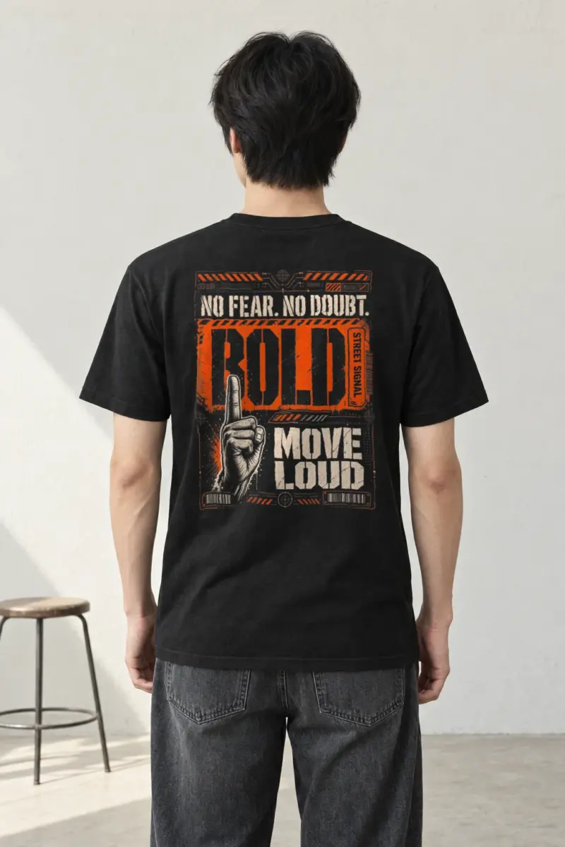 "Bold Street Signal" Heavyweight Unisex Crewneck T-shirt | Gildan 5000