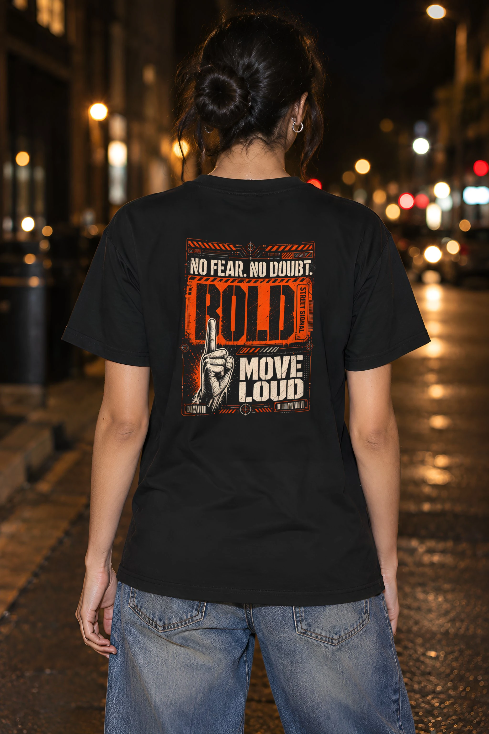 "Bold Street Signal" Heavyweight Unisex Crewneck T-shirt