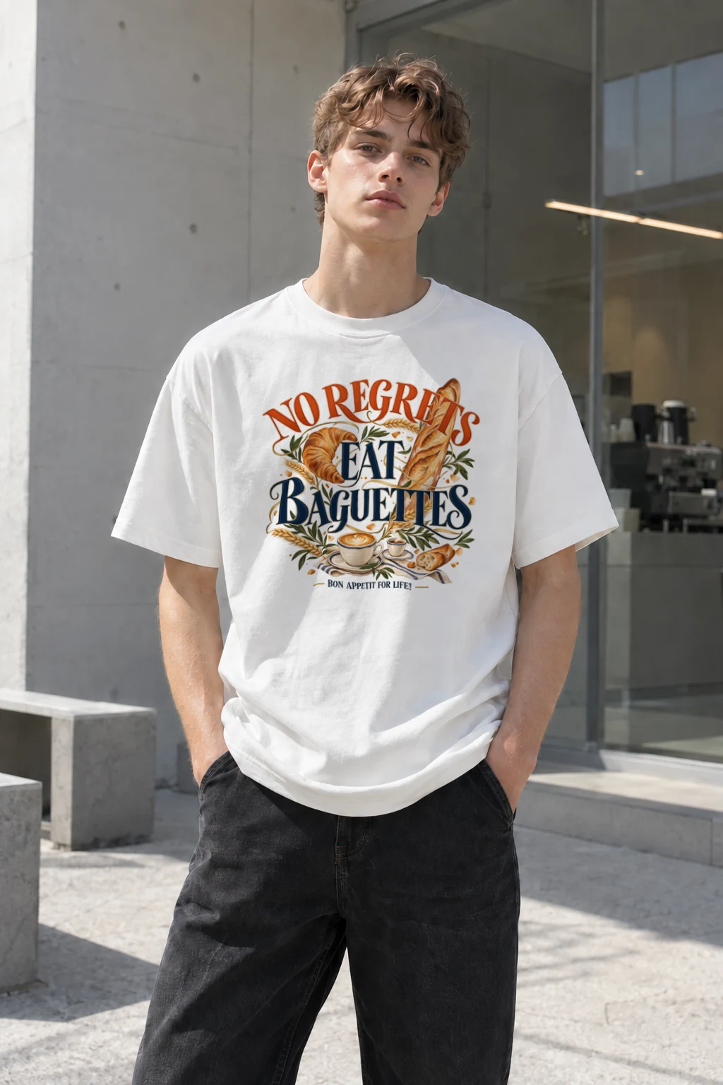 "Bon Appetit For Life" Heavyweight Unisex Crewneck T-shirt | Gildan 5000