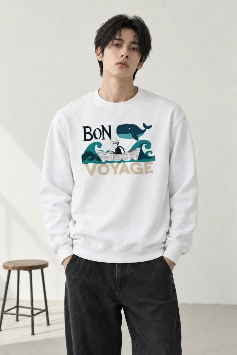 "Bon Voyage" Heavy Blend Unisex Crewneck Sweatshirt | Gildan 18000