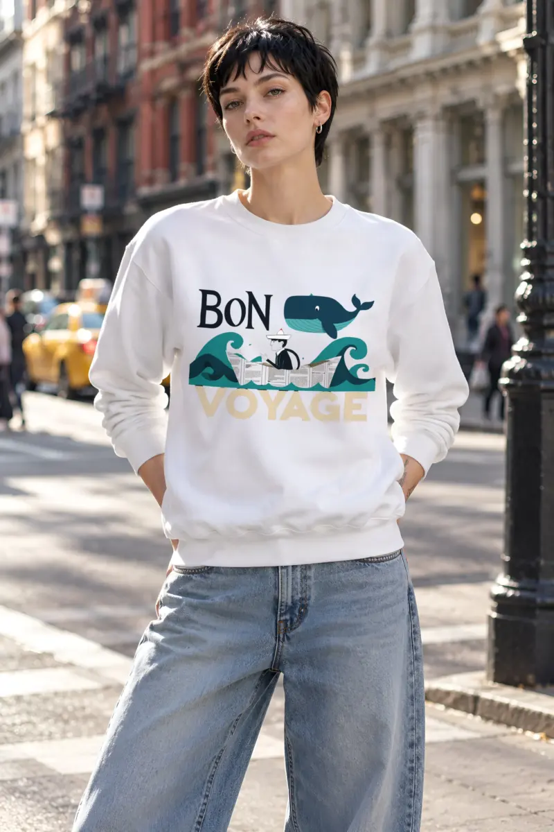 "Bon Voyage" Heavy Blend Unisex Crewneck Sweatshirt