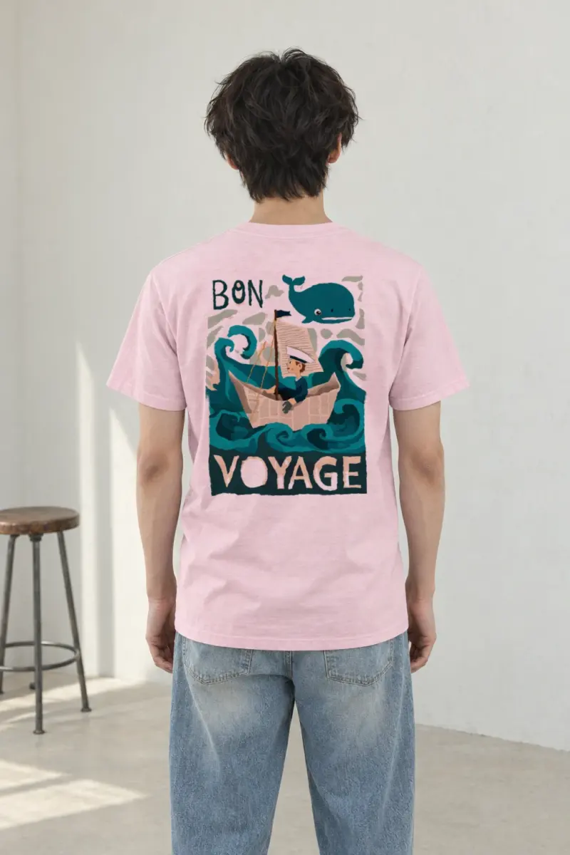 "Bon Voyage" Heavyweight Unisex Crewneck T-shirt | Gildan 5000