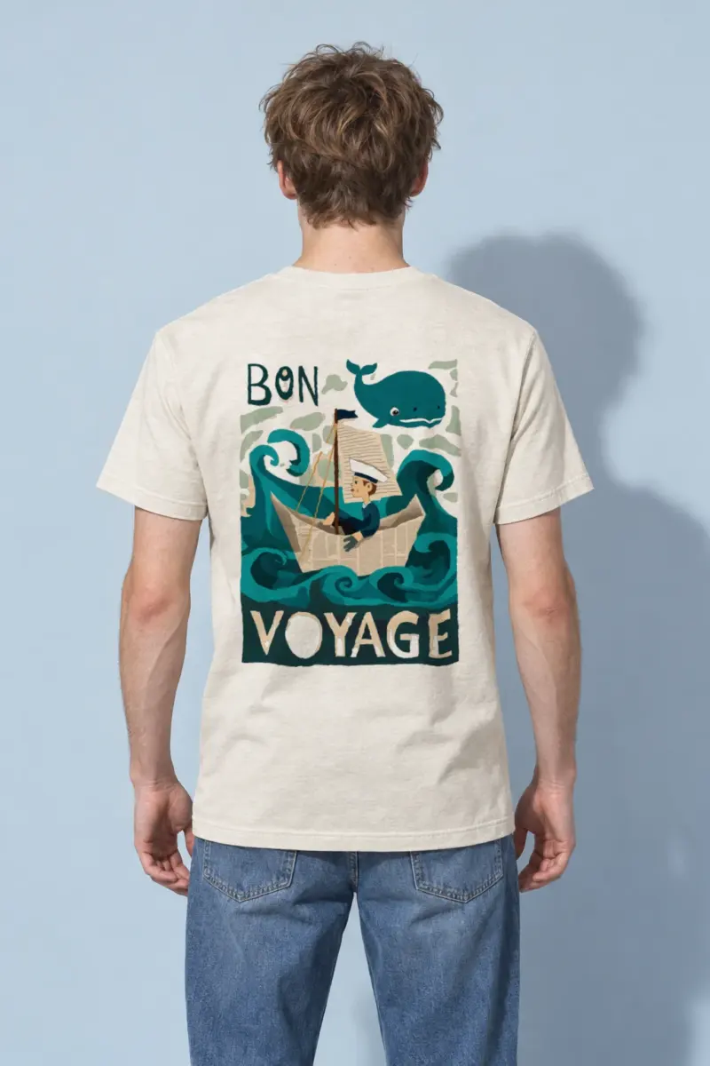 "Bon Voyage" Heavyweight Unisex Crewneck T-shirt