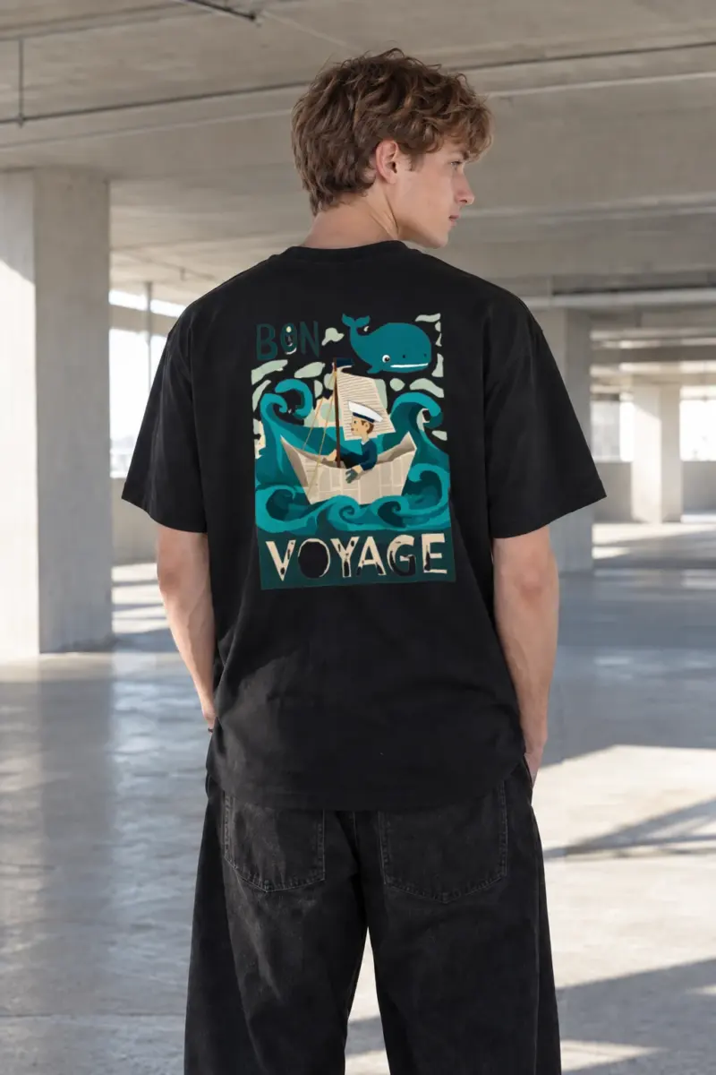 "Bon Voyage" Heavyweight Unisex Crewneck T-shirt | Gildan 5000