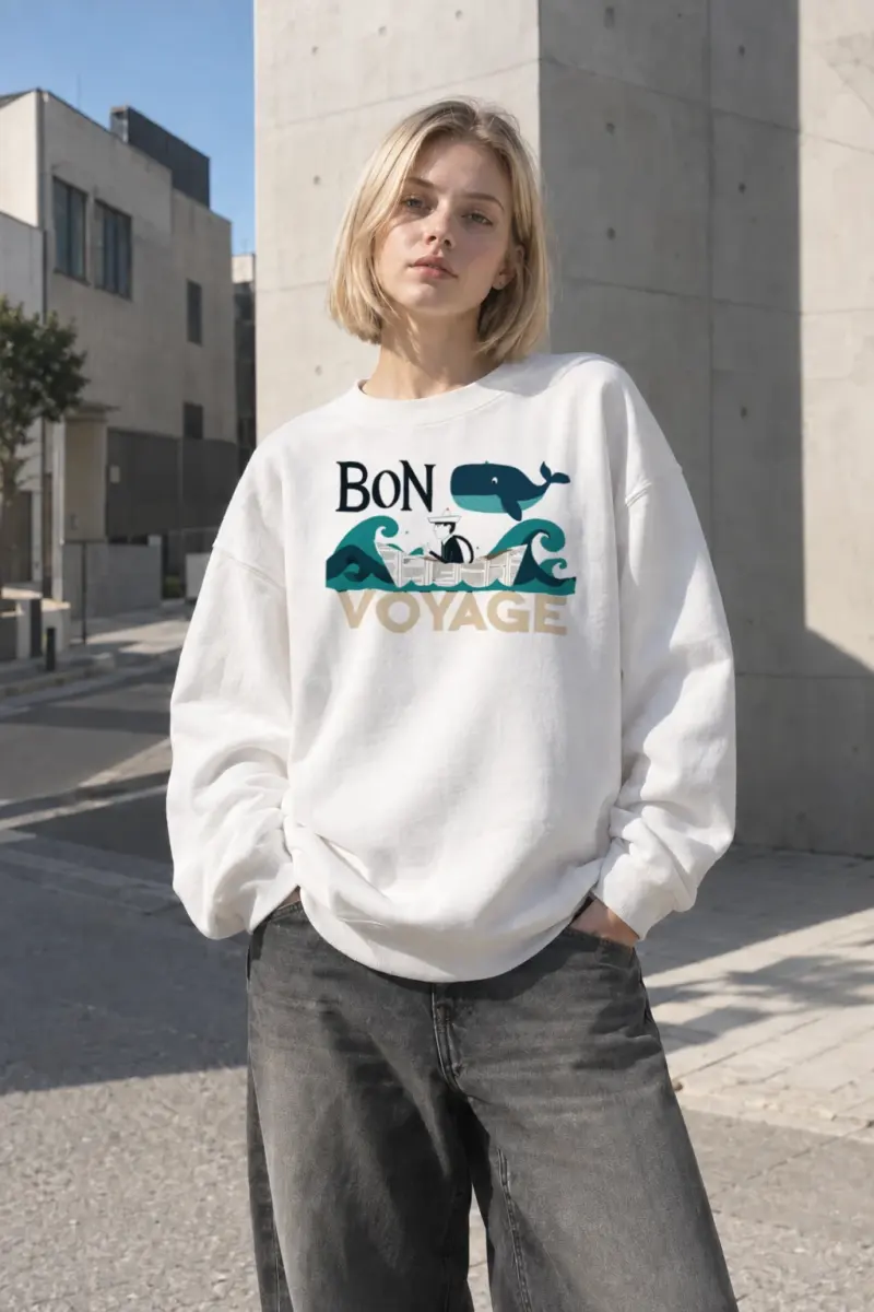 “Bon Voyage Sailor” Heavy Blend Unisex Crewneck Sweatshirt | Gildan 18000