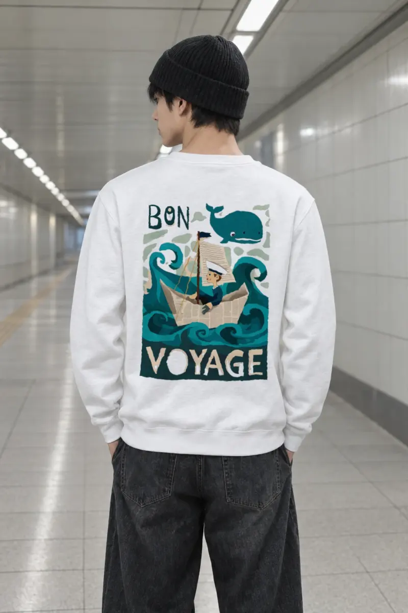 "Bon Voyage Sailor" Heavy Blend Unisex Crewneck Sweatshirt