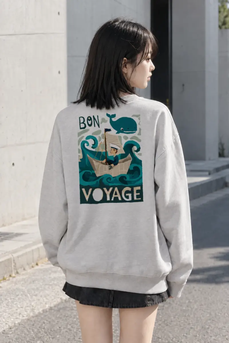 "Bon Voyage Sailor" Heavy Blend Unisex Crewneck Sweatshirt | Gildan 18000