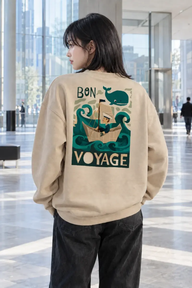 "Bon Voyage Sailor" Heavy Blend Unisex Crewneck Sweatshirt | Gildan 18000
