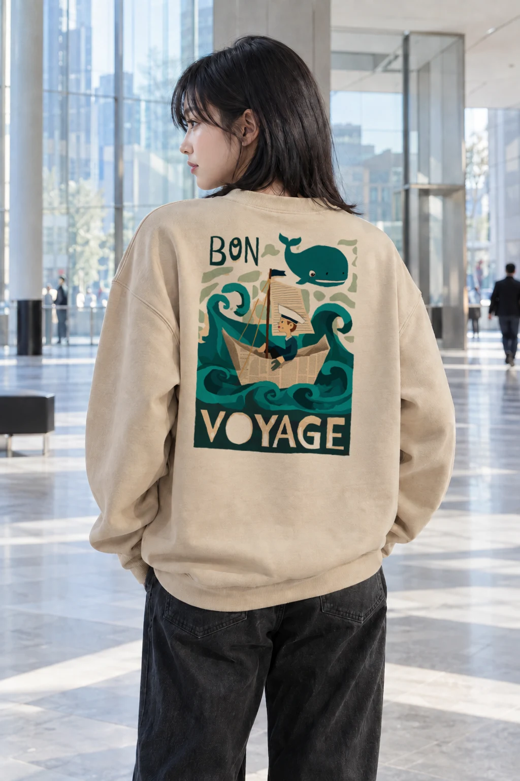 "Bon Voyage Sailor" Heavy Blend Unisex Crewneck Sweatshirt | Gildan 18000
