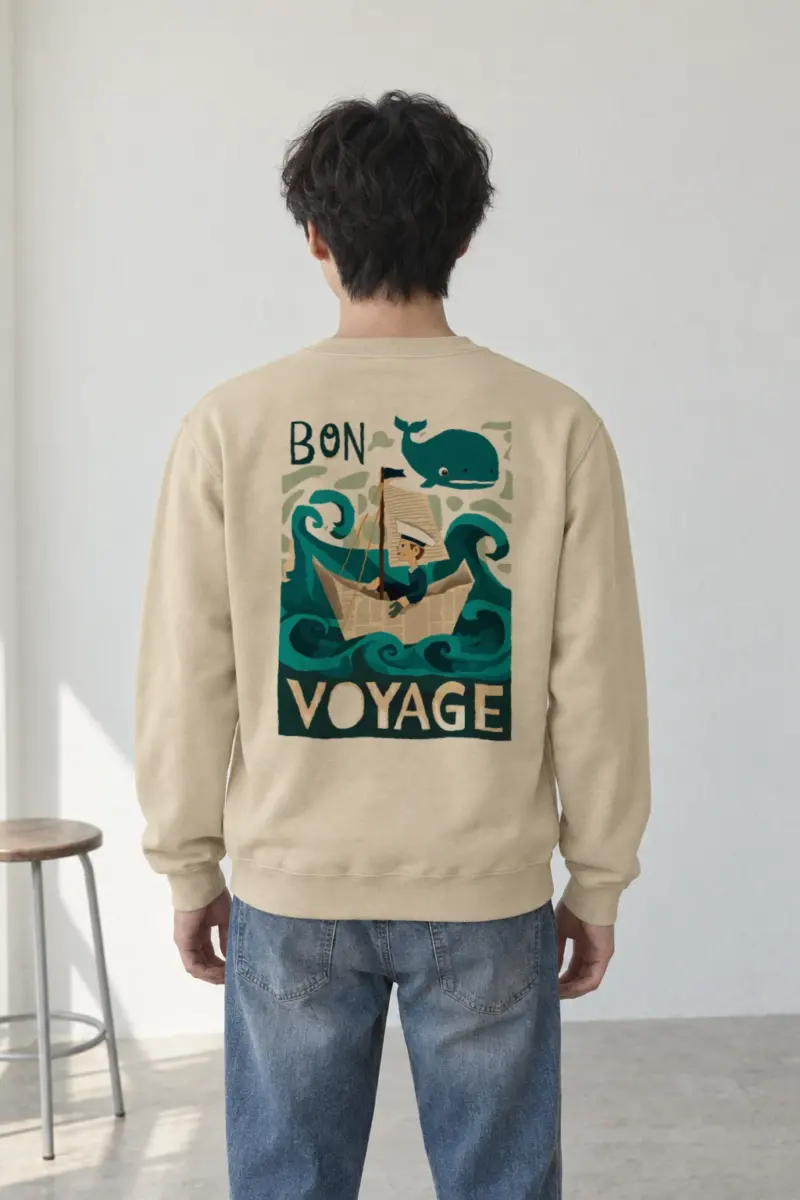 "Bon Voyage Sailor" Heavy Blend Unisex Crewneck Sweatshirt | Gildan 18000