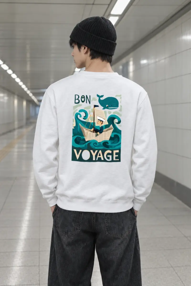 "Bon Voyage Sailor" Heavy Blend Unisex Crewneck Sweatshirt