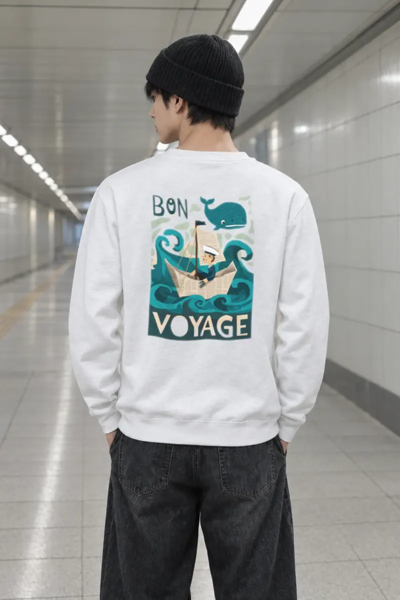 "Bon Voyage Sailor" Heavy Blend Unisex Crewneck Sweatshirt