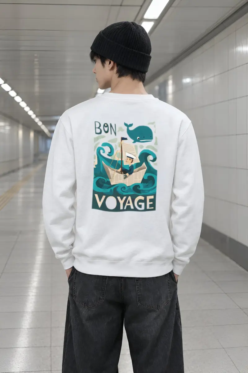 "Bon Voyage Sailor" Heavy Blend Unisex Crewneck Sweatshirt