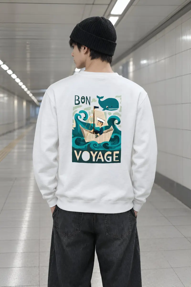 "Bon Voyage Sailor" Heavy Blend Unisex Crewneck Sweatshirt