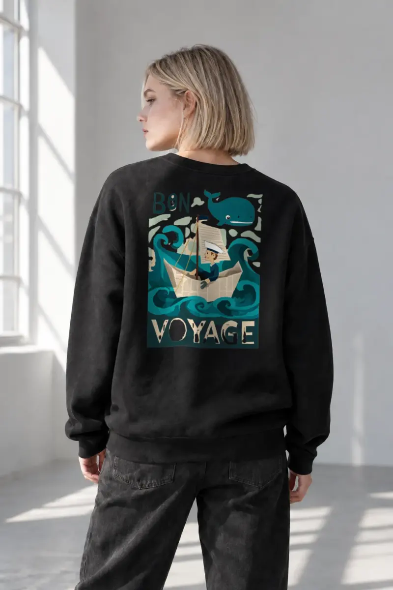 "Bon Voyage Sailor" Heavy Blend Unisex Crewneck Sweatshirt | Gildan 18000