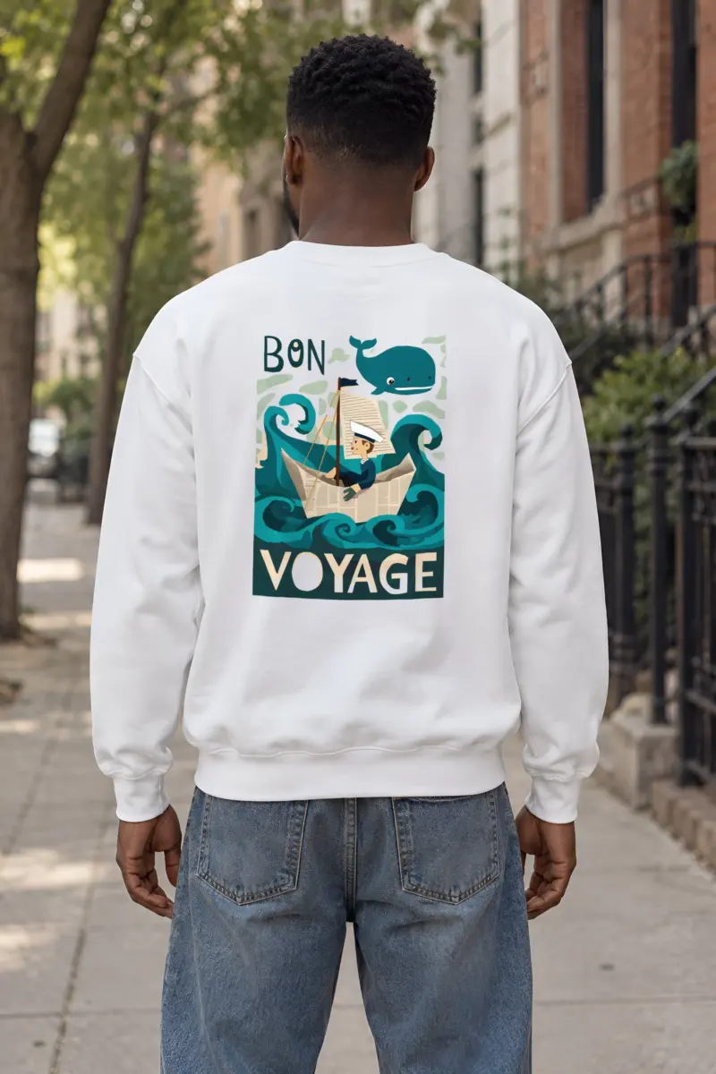 "Bon Voyage Sailor" Heavy Blend Unisex Crewneck Sweatshirt