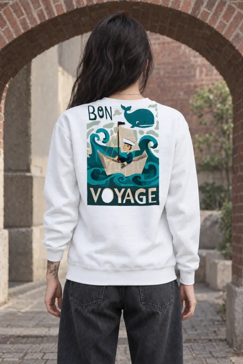 "Bon Voyage Sailor" Heavy Blend Unisex Crewneck Sweatshirt