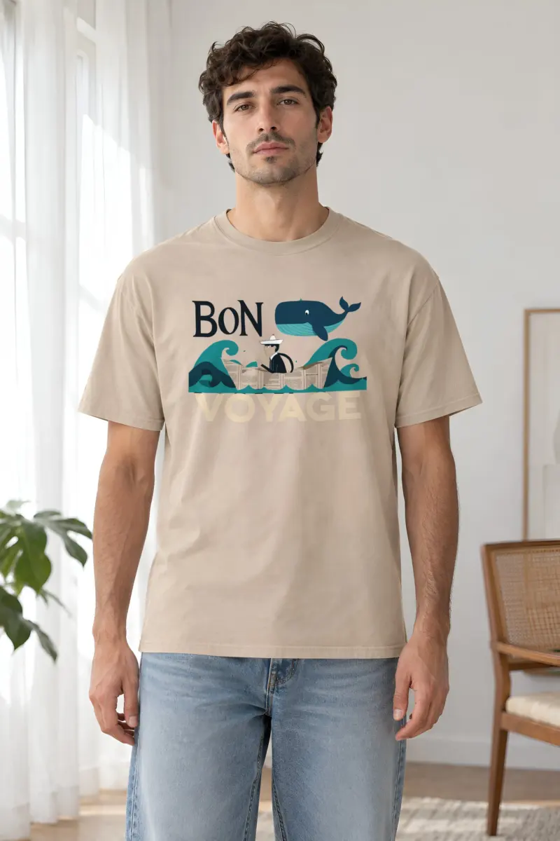 "Bon Voyage Sailor" Heavyweight Unisex Crewneck T-shirt